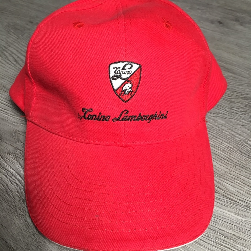 Tonino Lamborghini Golf Hat Dad Cap Blood Red OSFM